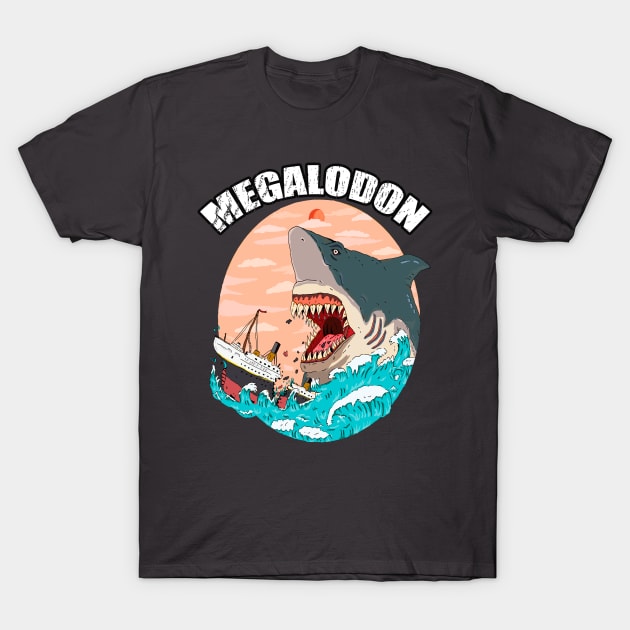 megalodon shark T-Shirt by Ragna.cold